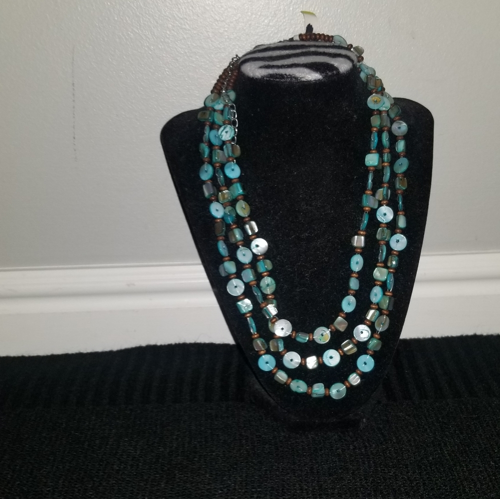 Blue and brown necklace